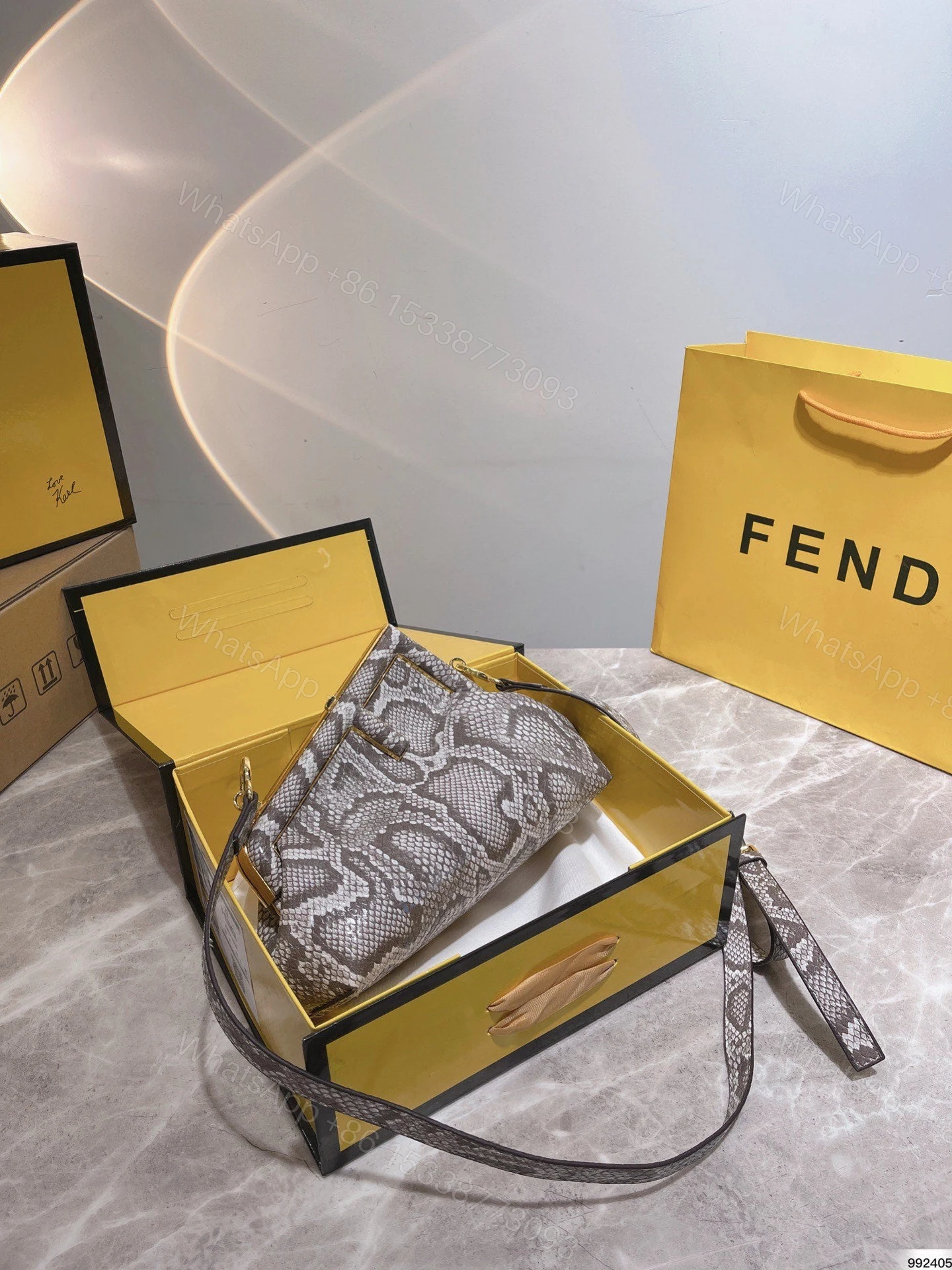 View 6 of Fendi First Small Natural Python