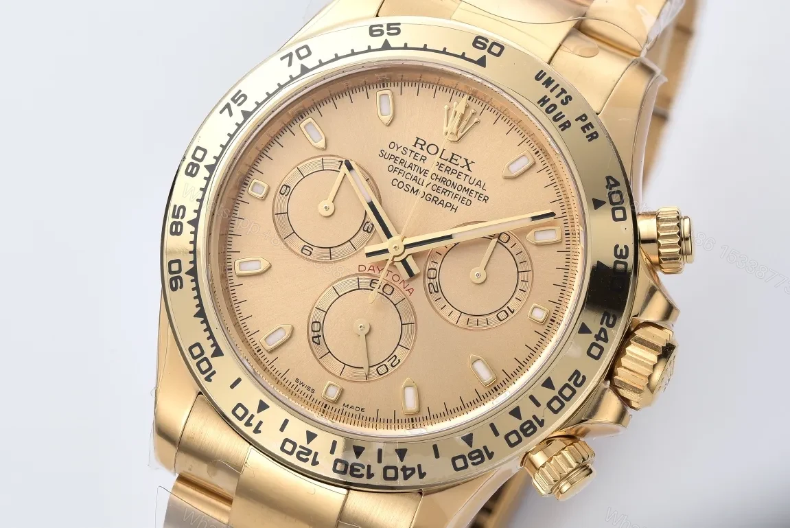 View 2 of 3A Factory Clean Factory Clean Rolex Daytona Gold Champagne Dial