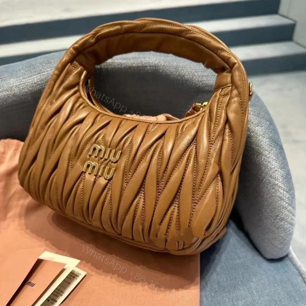 View 2 of MIUMIU WANDER MATELASSÉ NAPPA HOBO BAG CARAMEL 23CM 5BC125 AN88 F098L V OOY