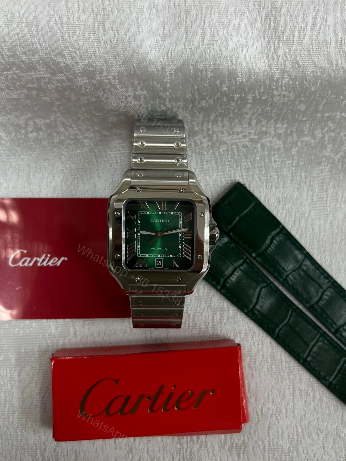 Cartier Santos de Cartier Green Dial WSSA0062 Super Clone — view 1