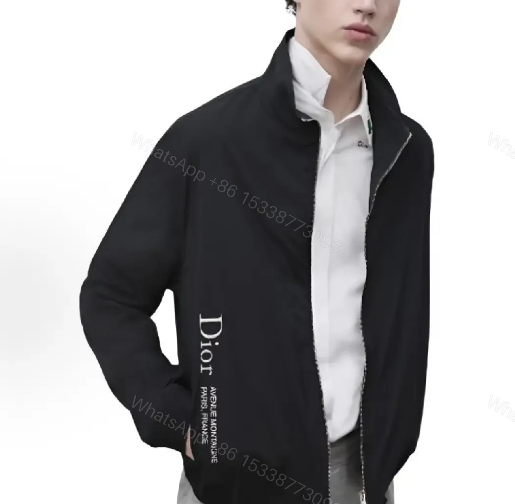 View 3 of Premium Lightweight Biker Jacket with Subtle Dior-Inspired Accents