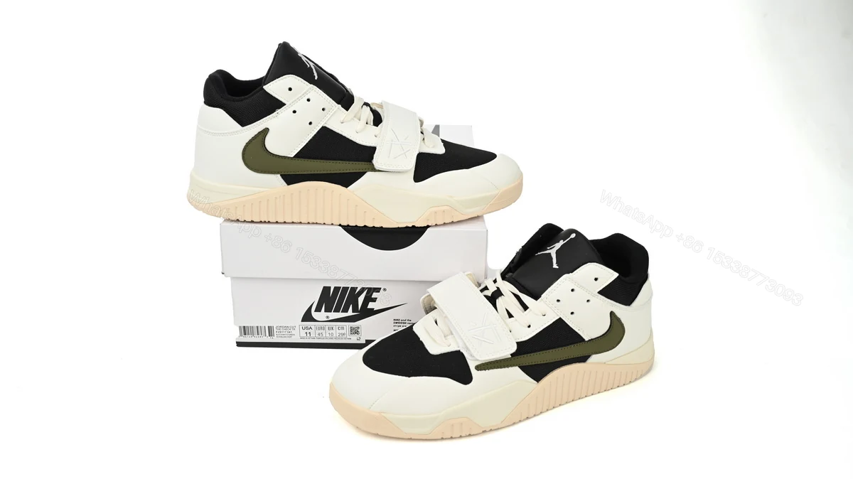 View 2 of Travis Scott x Jordan Cut The Check Nice Kicks Olive Green FZ8117-045