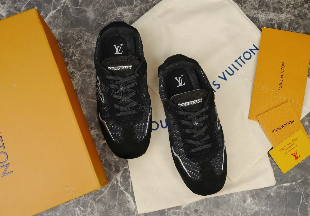 View 3 of Black Suede-Trim Graphic Sneakers: Modern Comfort, Edge