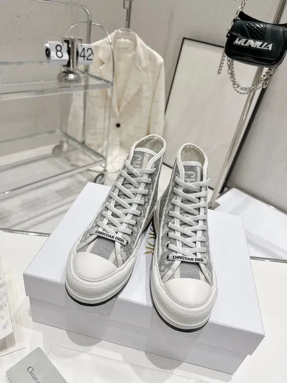 View 5 of Dior-Inspired Texture High-Top Sneakers â€” Luxury, Everyday Use