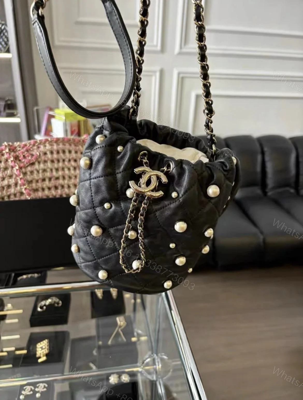 View 4 of Chanel Bucket Pearl Bag SS21