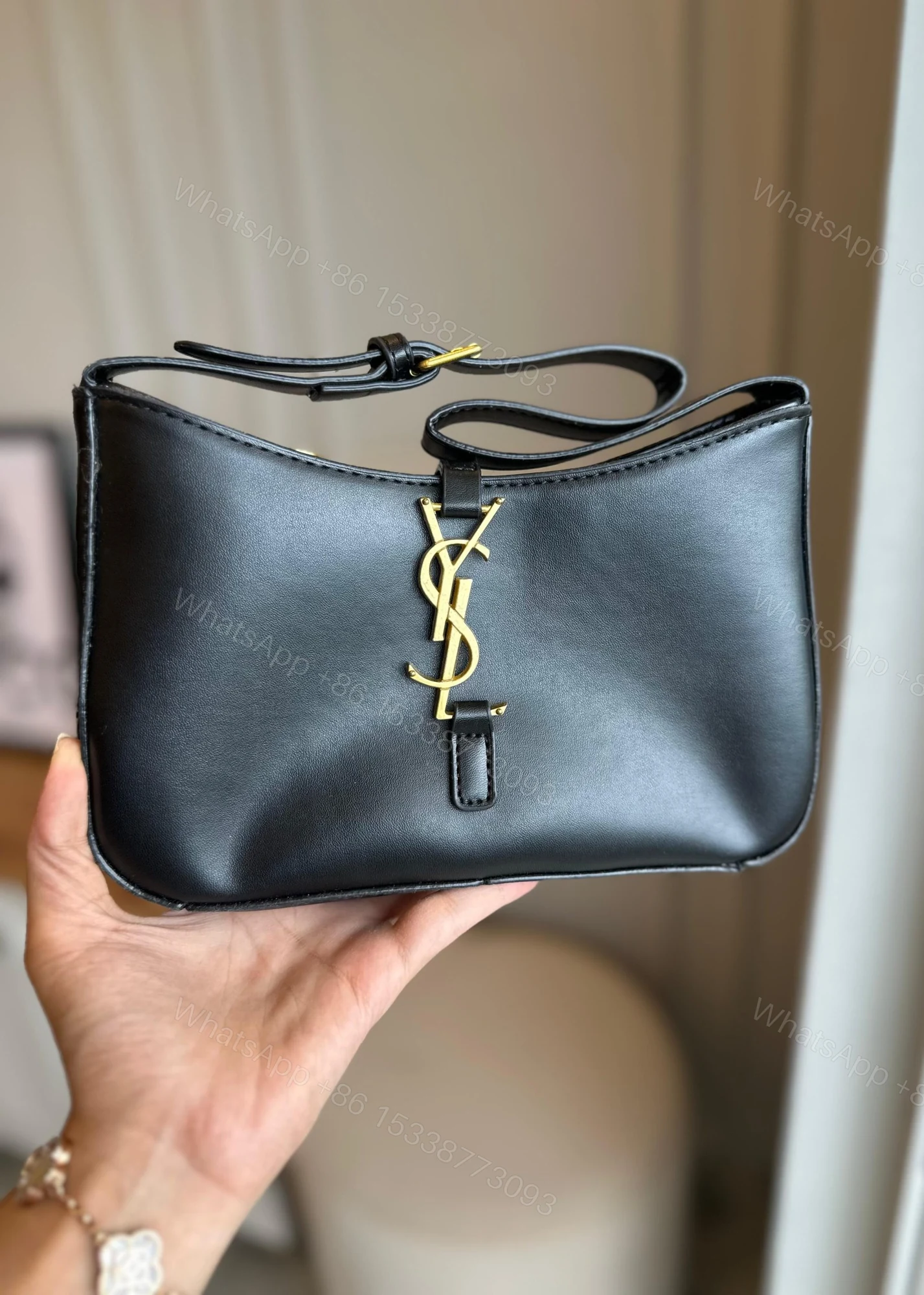 View 5 of FIRST COPY SAINT LAURENT SHOULDER BAG - CROCODILE-EMBOSSED LEATHER AND CLEAN LEATHER