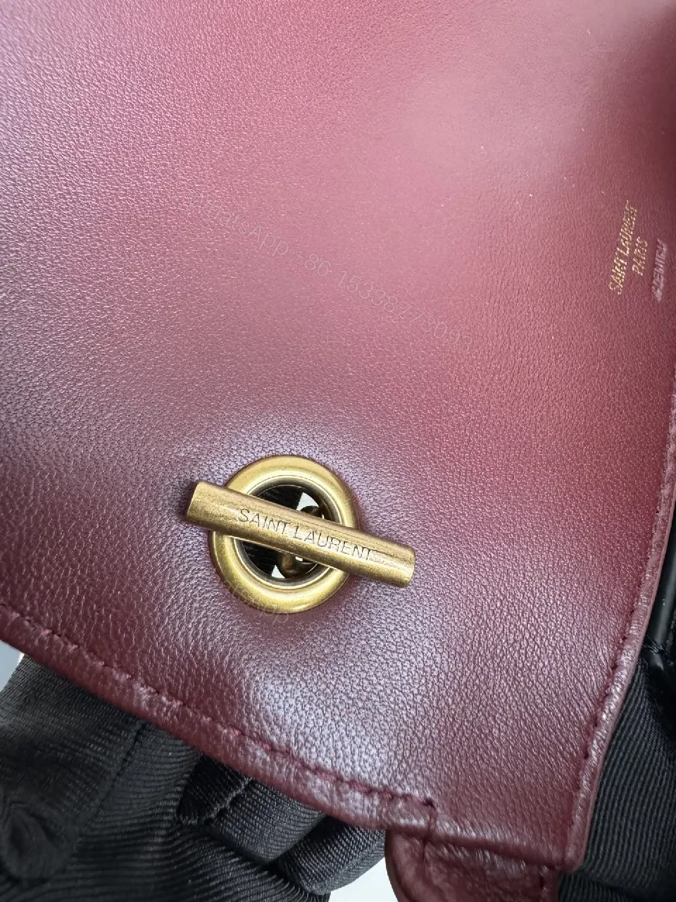 View 2 of Burgundy Quilted Crossbody: Luxe Chain Detail Bag