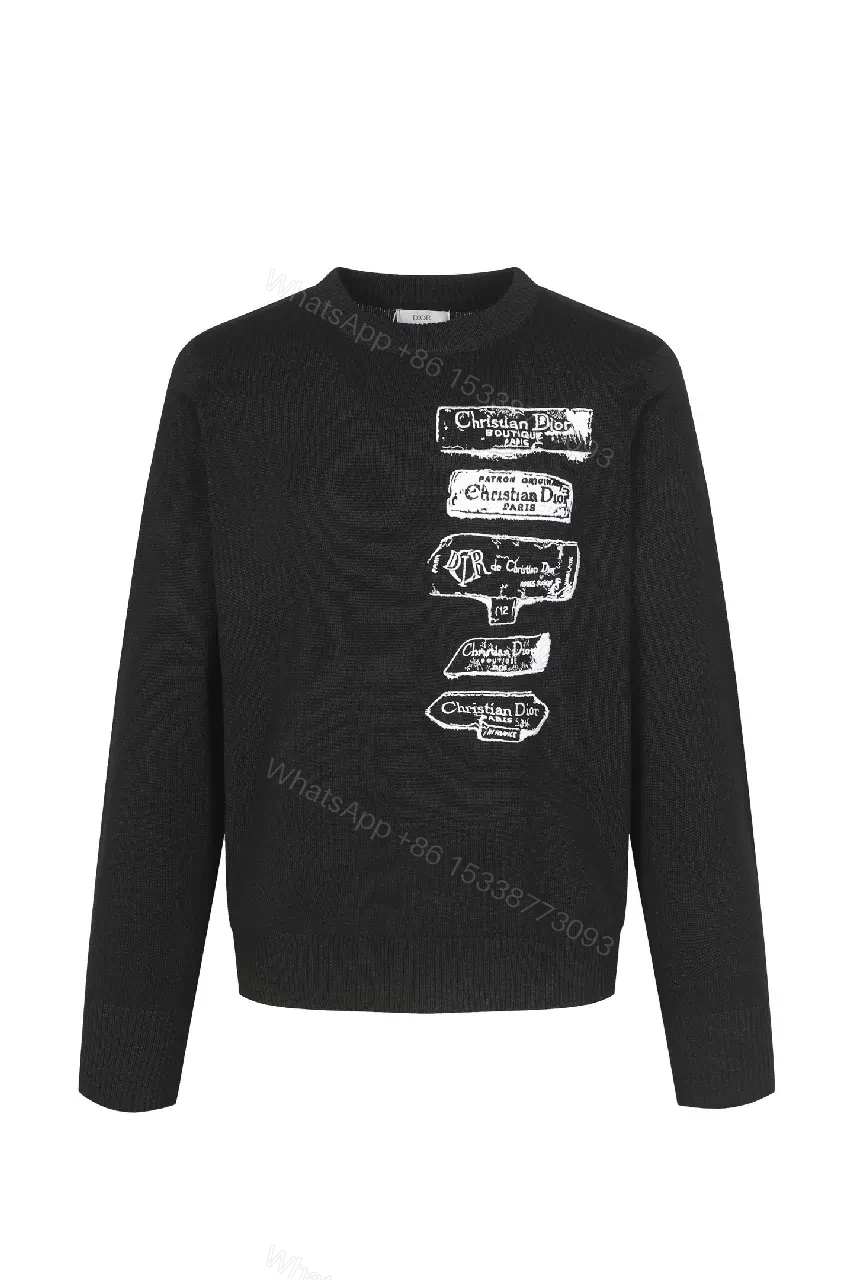 Graphic + Knit + Sweater + Designer-inspired Label Chains + Sweater — view 1