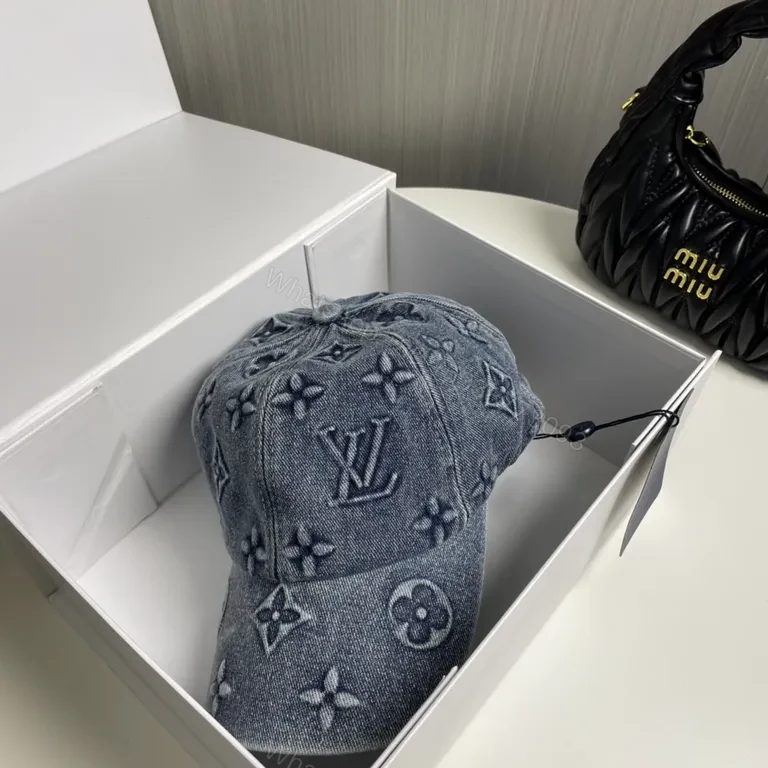 View 4 of Denim Monogram Cap: Casual Luxury Streetwear Hat