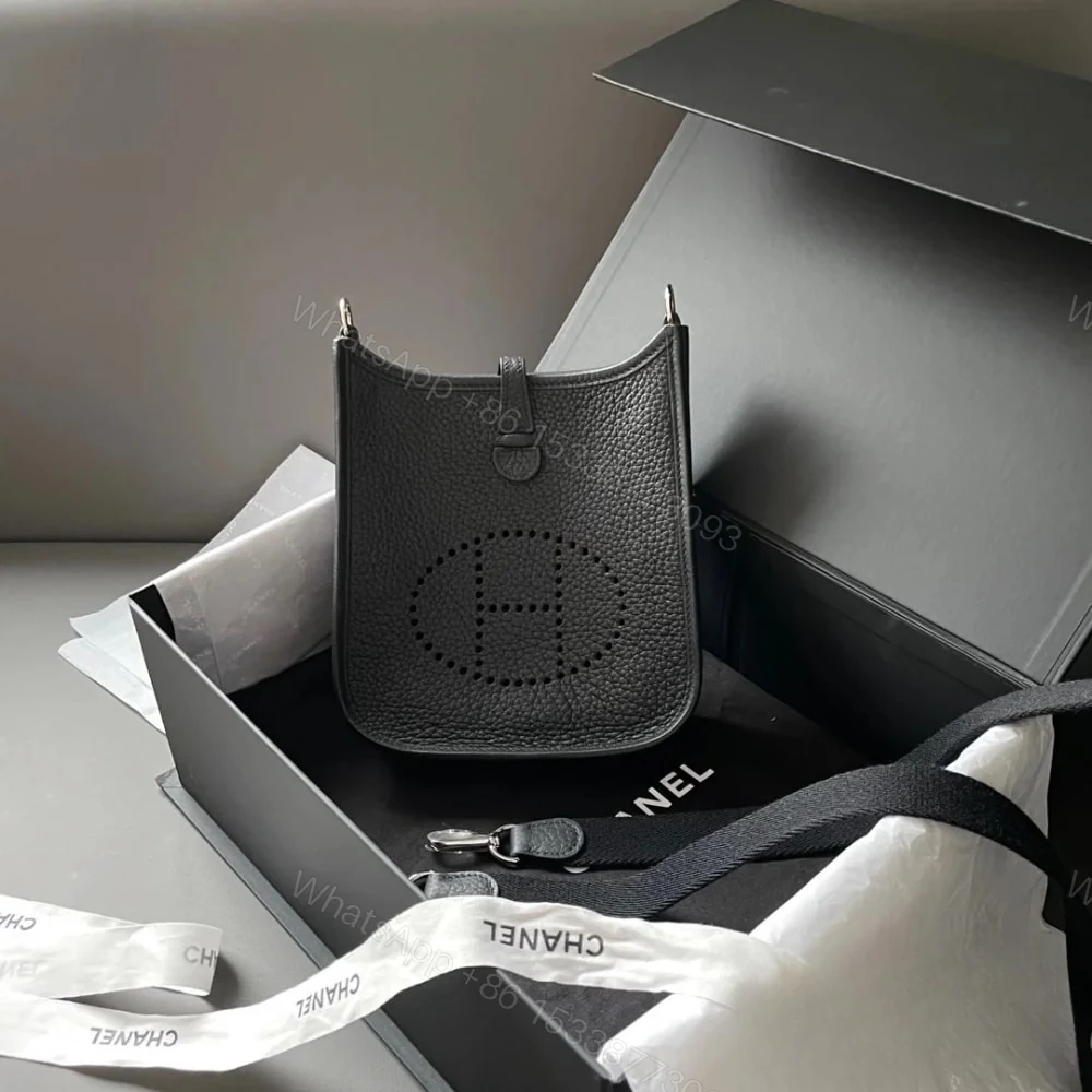 View 6 of Hermes Evelyne Amazone Bag Noir 17cm H069426CKAV