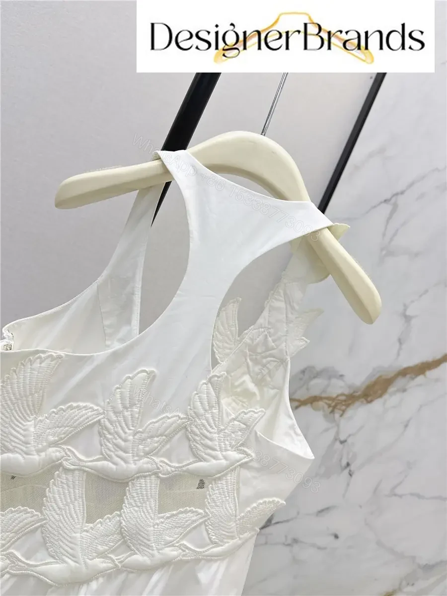 View 9 of Zimmermann White Luna Applique Cotton Midi Dress