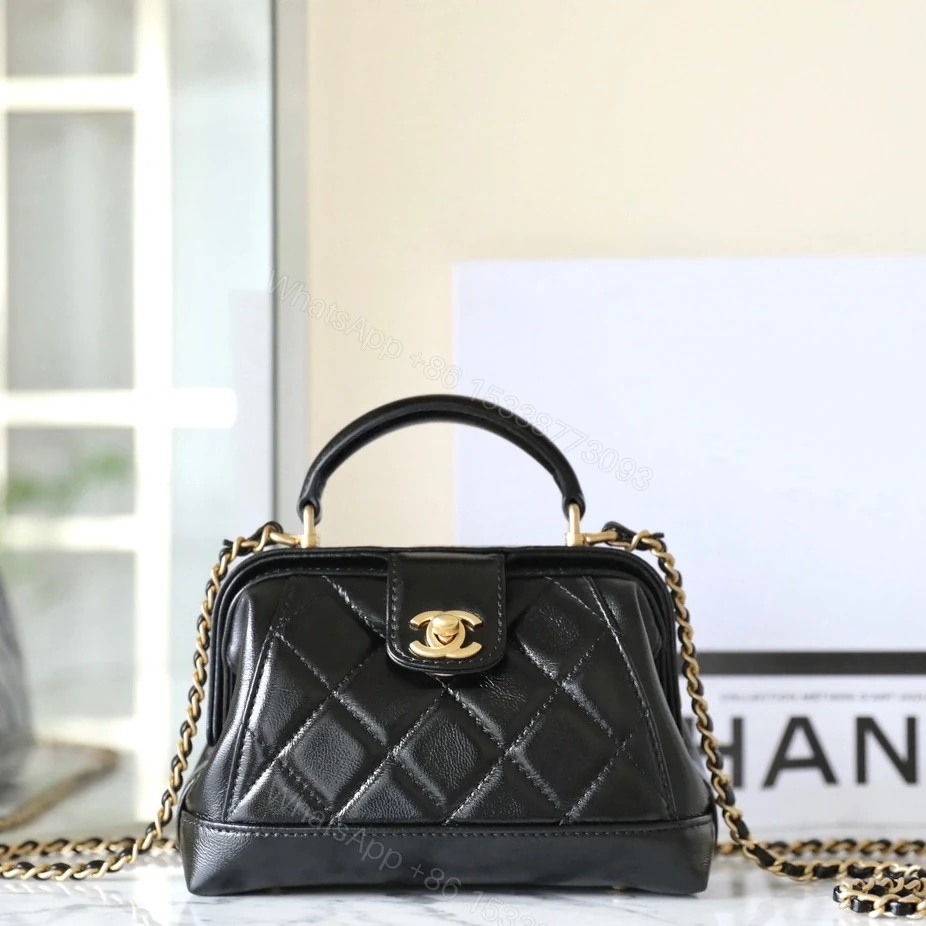 高仿Chanel*24A系列AS4958拋光小羊皮單肩包黑色免檢版 — view 1