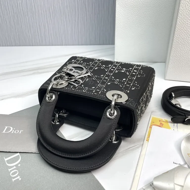 View 2 of Chic Studded Patterned Mini Bag with Dior Charms