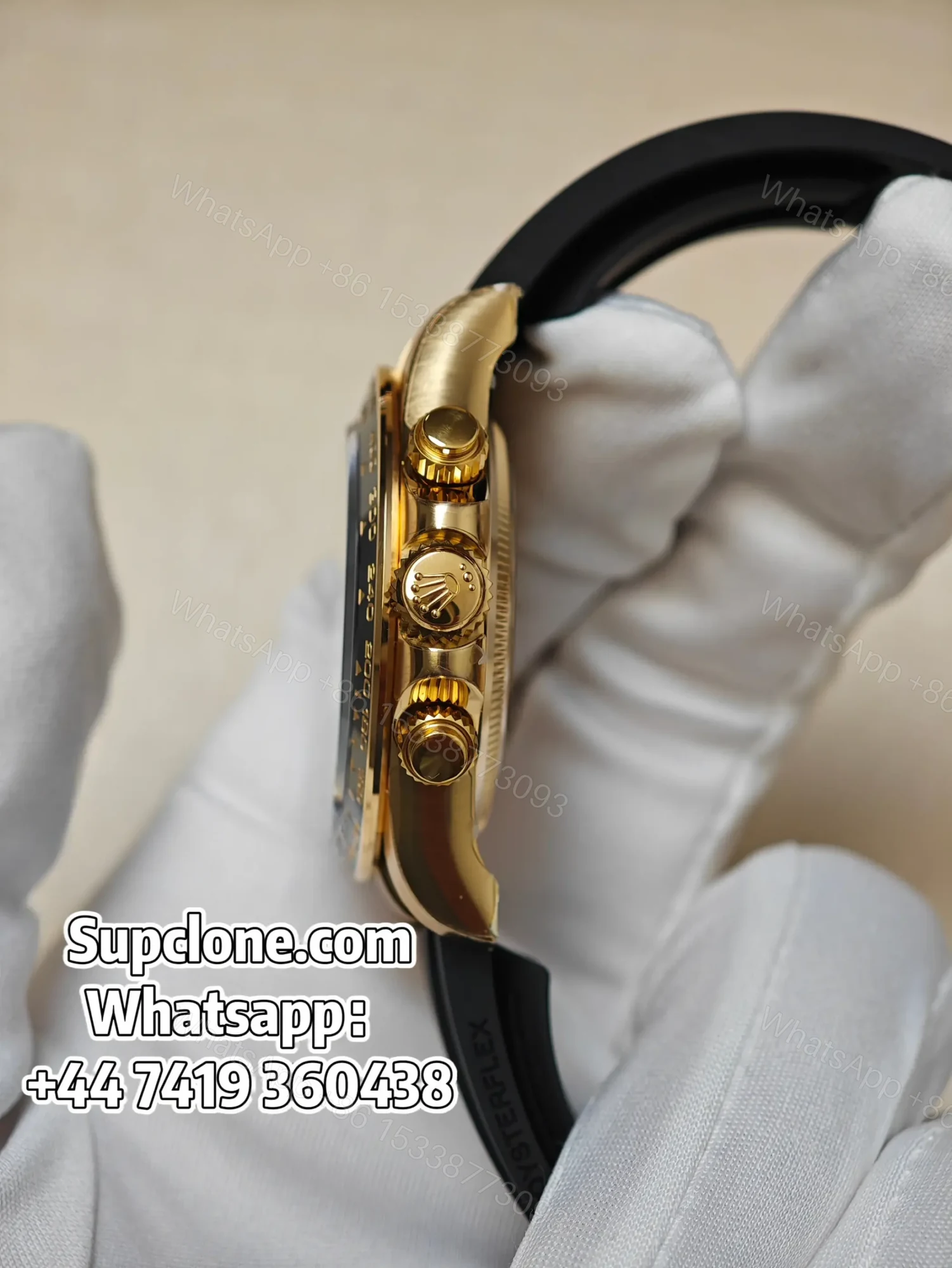 View 8 of Rolex Daytona Super Clone M126518LN-0012 Gold dial 4131 Movement