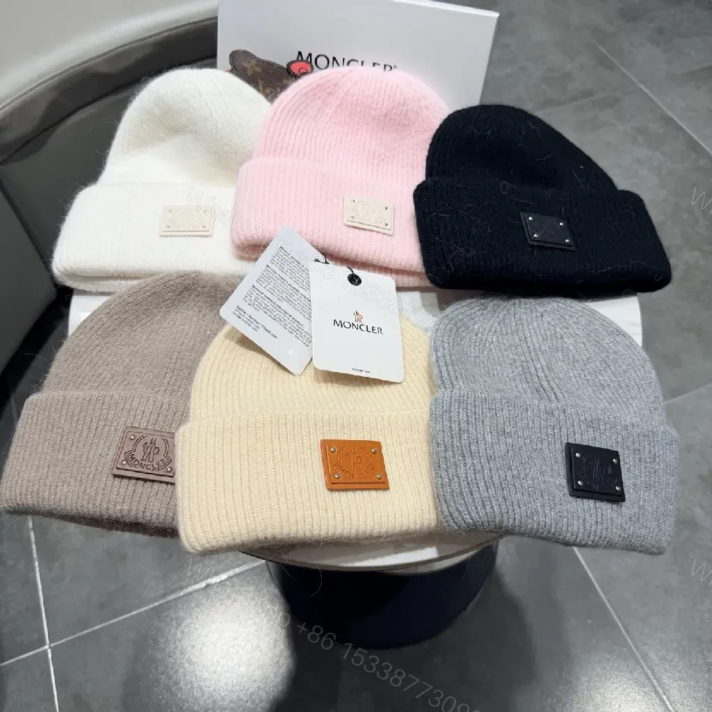 View 7 of Neutral Knit Beanie, Premium Wool Blend, Modern, Warmth, Beanie