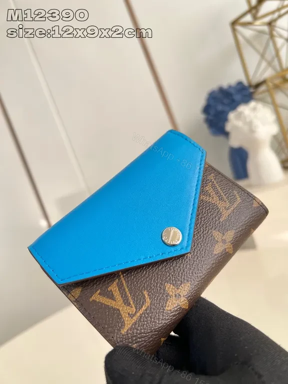 View 2 of Two-Tone Blue LV Wallet Clutch with Monogram