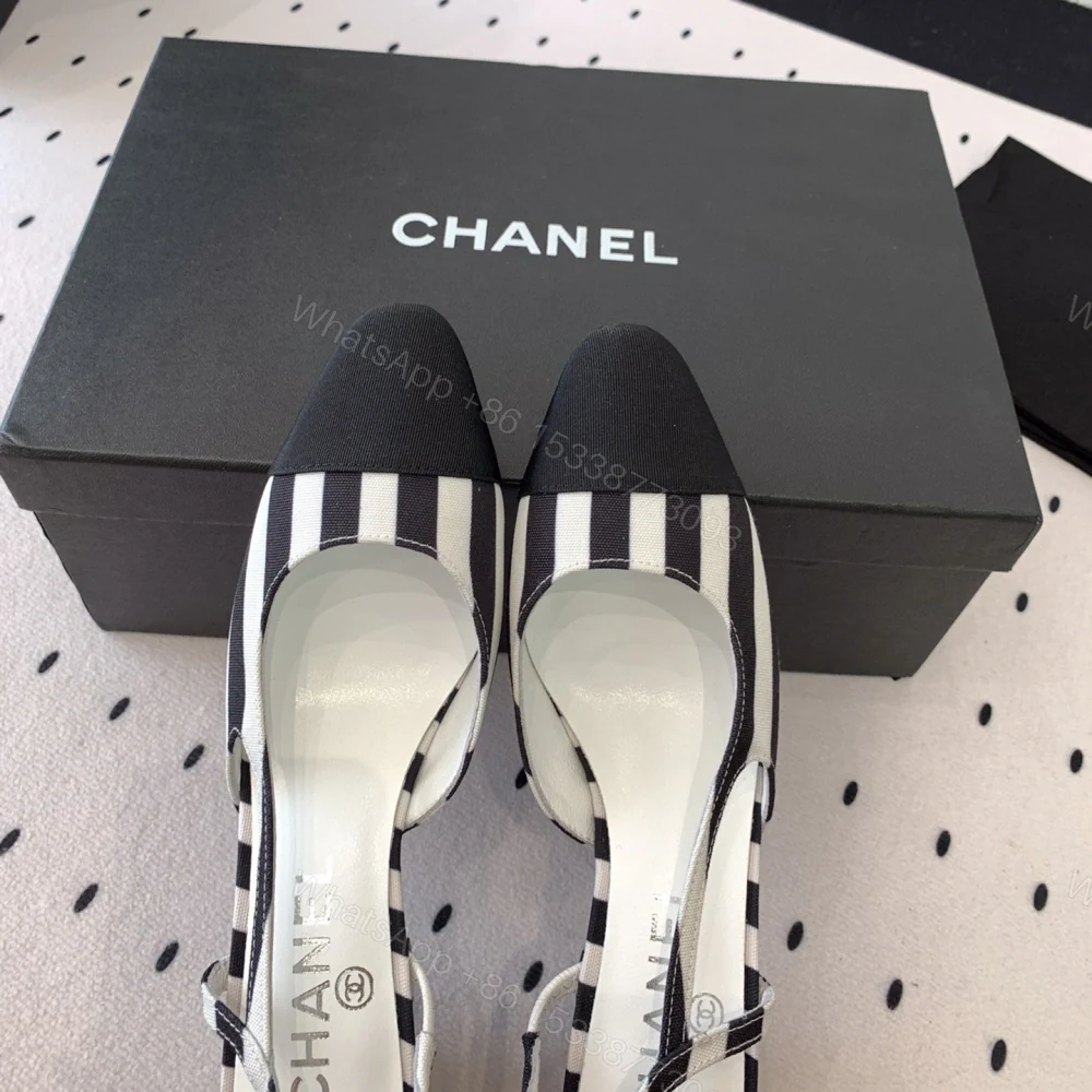 View 4 of 高仿Chanel*G31320B套腳露跟休閒單鞋斑馬色5.5CM免檢版