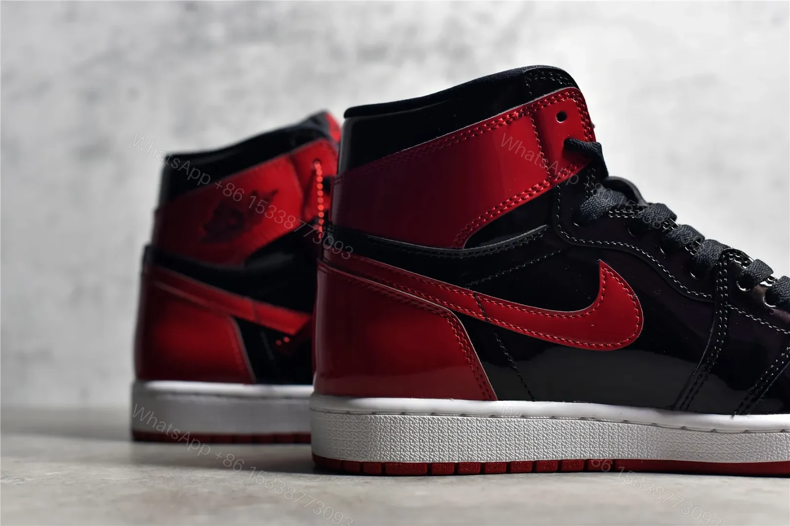 View 5 of Air Jordan 1 Retro High OG “Patent Bred” Reps