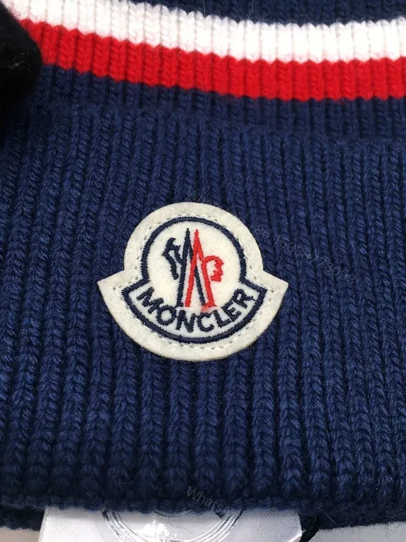 View 7 of Cozy Moncler Knit Beanie - Signature Patch, Black, Luxury