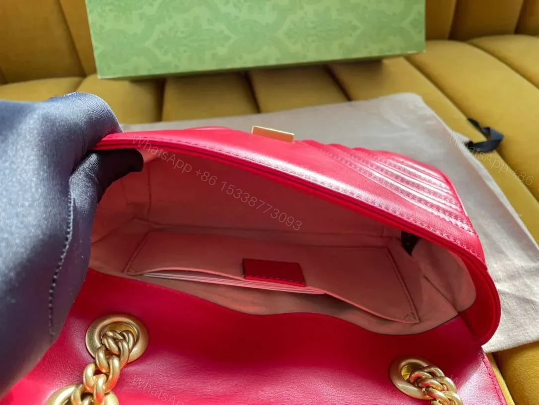 View 3 of Gucci Marmont Replica 11 Women’s Handbag High Quality Red 22cm