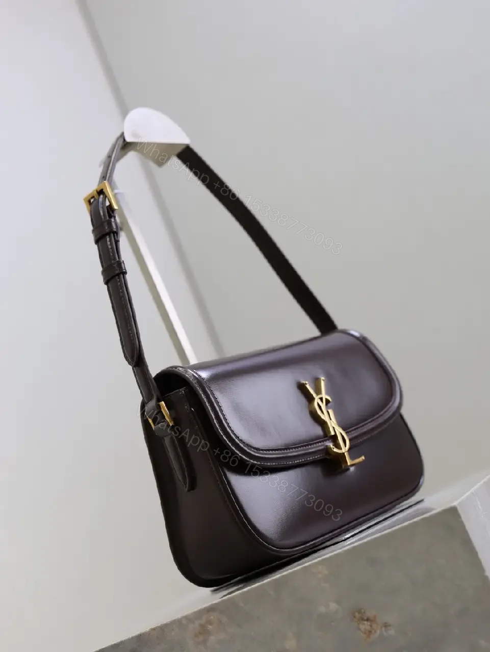 View 6 of Dark Leather Compact Crossbody: Minimalist Luxury Bag