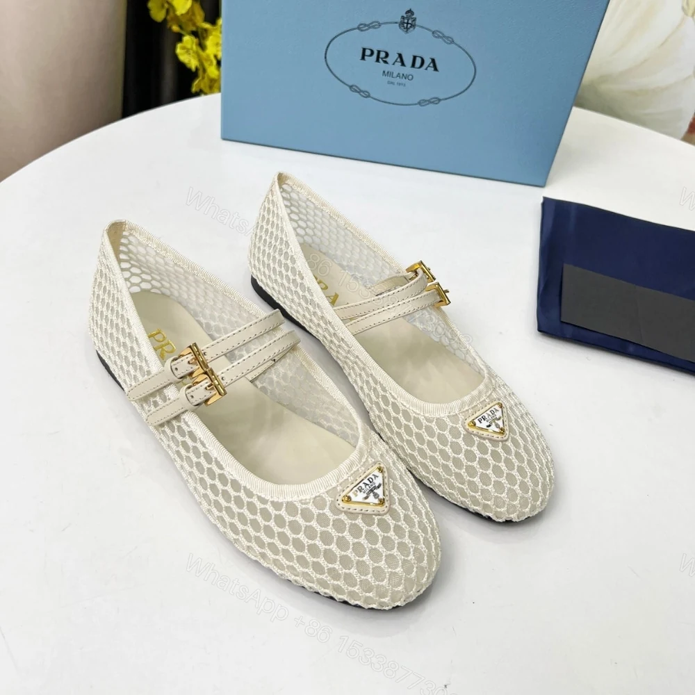 View 6 of PRADA MESH FABRIC BALLERINAS BEIGE 1F915N 099 F0485 F 005