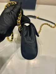 View 3 of MINI QUILTED FLAP BAG 14 IN BLACK RE-NYLON FABRIC GOLD CHAIN