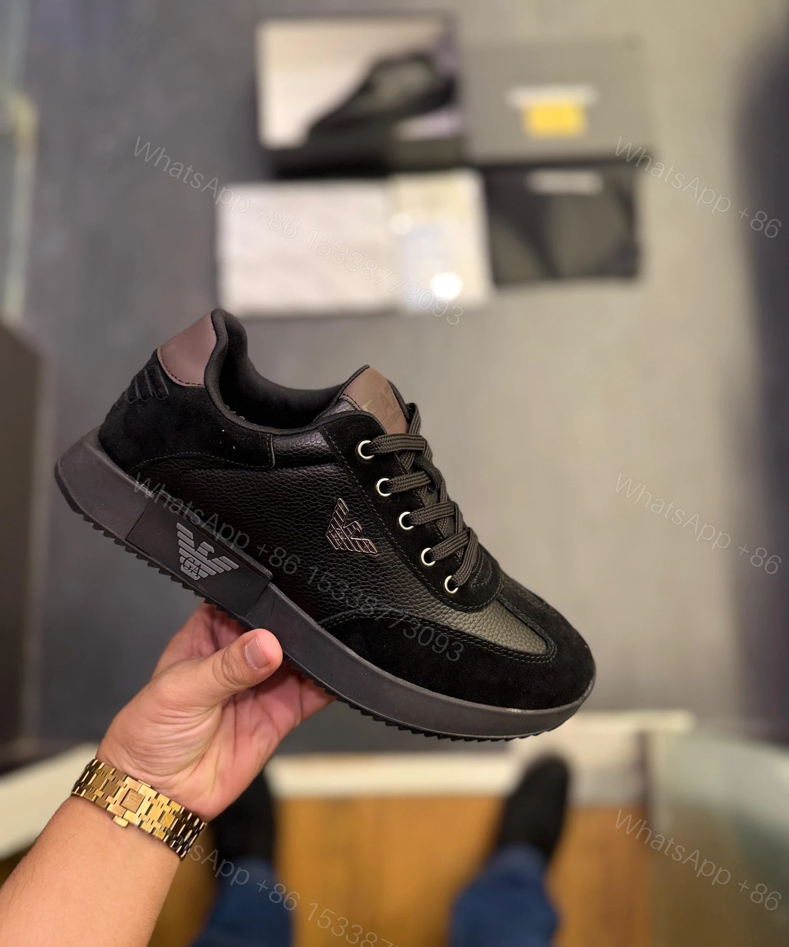 View 5 of FIRST COPY Emporio Armani Black Sneaker