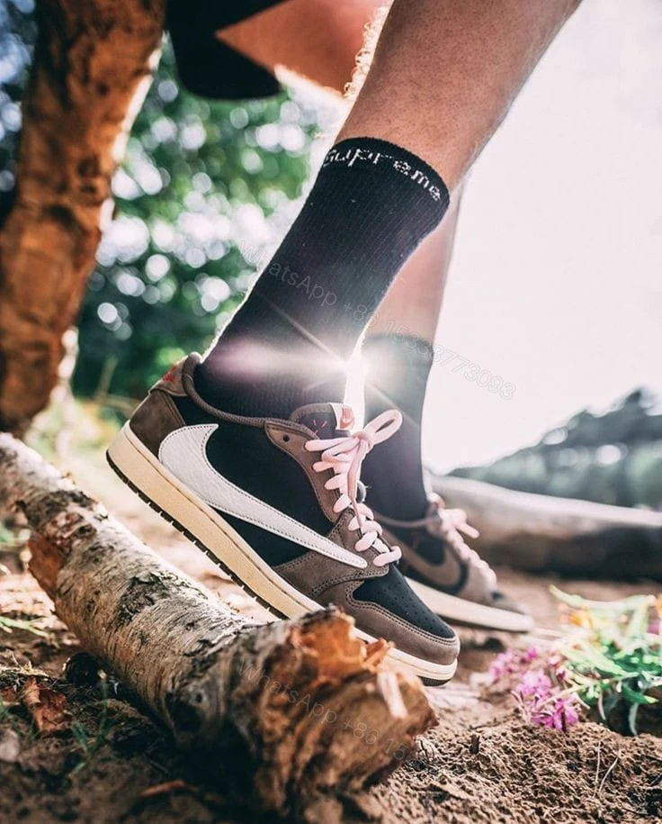 View 3 of FIRST COPY Nike Air Jordan Travis Scott Low Mocha for- unisex