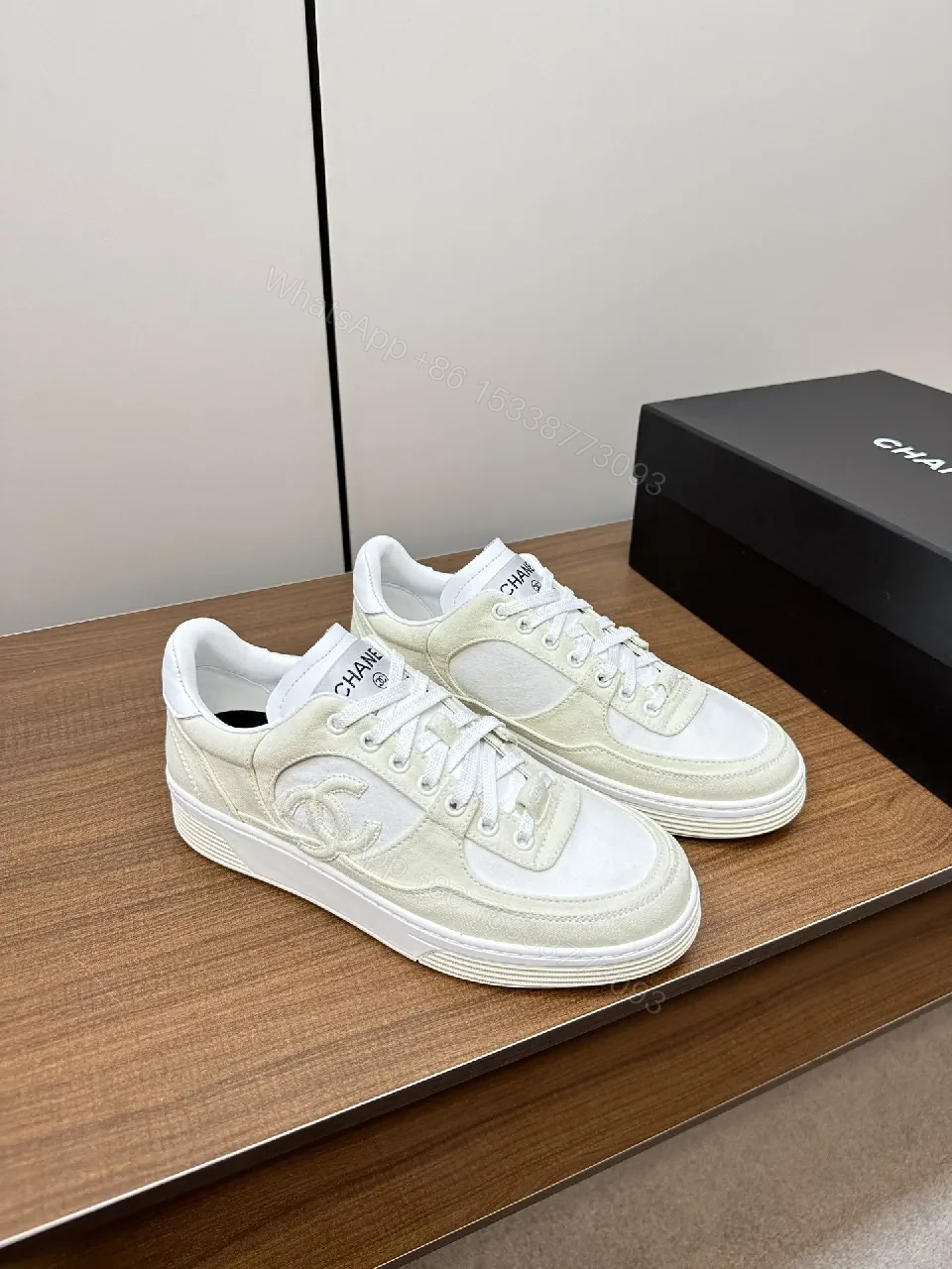 View 3 of Neutral Texture Chanel-Inspired Sneaker: Premium Comfort Slipstream