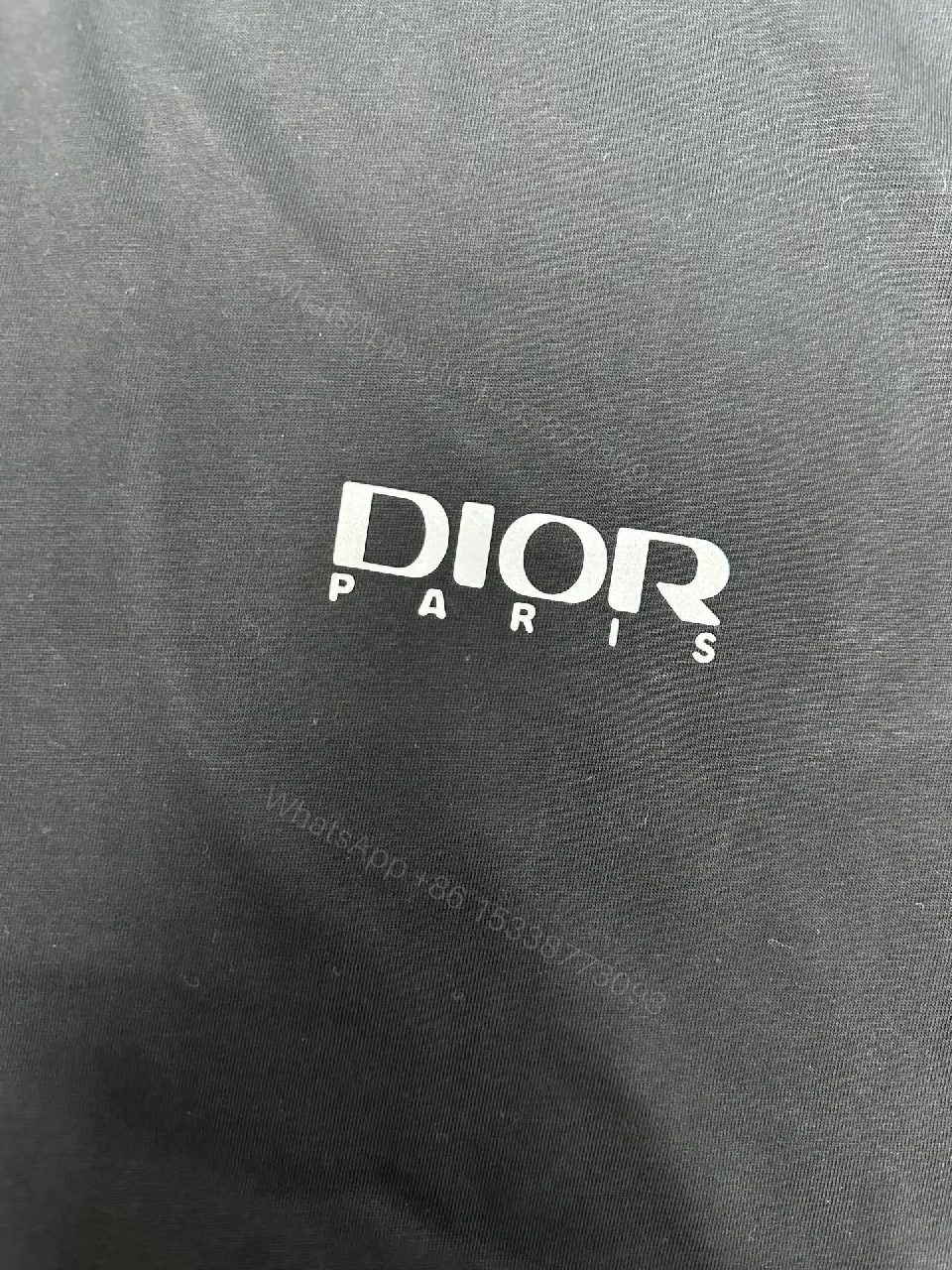 View 3 of Black Knit Tee + Logo Graphic + DIY Streetwear + Bold DIOR Triangle + T-Shirt