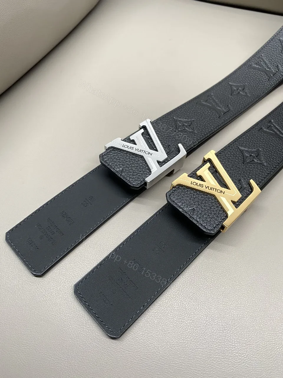 View 2 of Statement Leather Belt with LV-Inspired Hardware - Sleek & All-Season