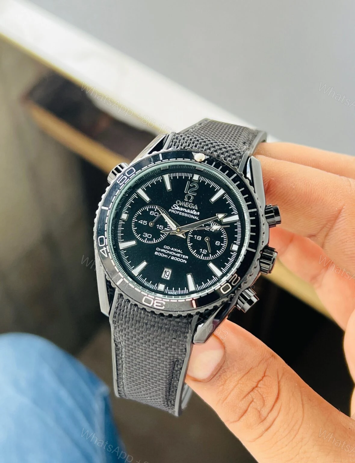 View 2 of Omega Seamaster 42MM Black Dial Chronograph Quartz