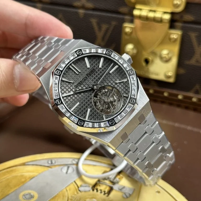 View 2 of Replica AP Royal Oak Flying Tourbillon White Gold Grey Dial 41mm