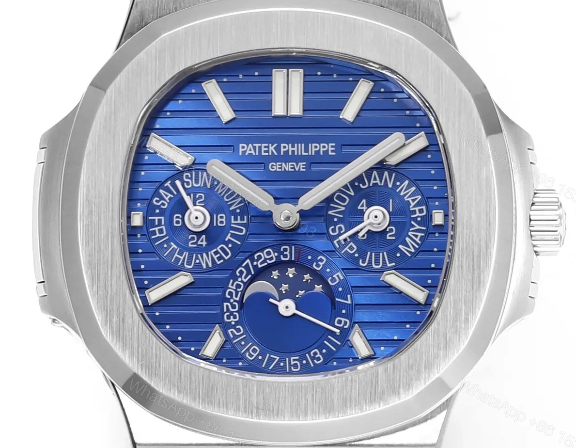 View 2 of Patek Philippe Blue Nautilus Perpetual Calendar