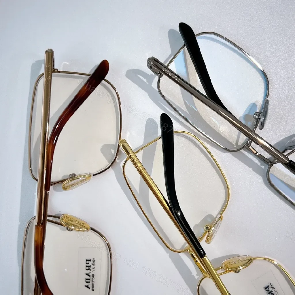 View 5 of Gold-Tone Rectangular Luxury Eyewear: Everyday Prestige Glasses