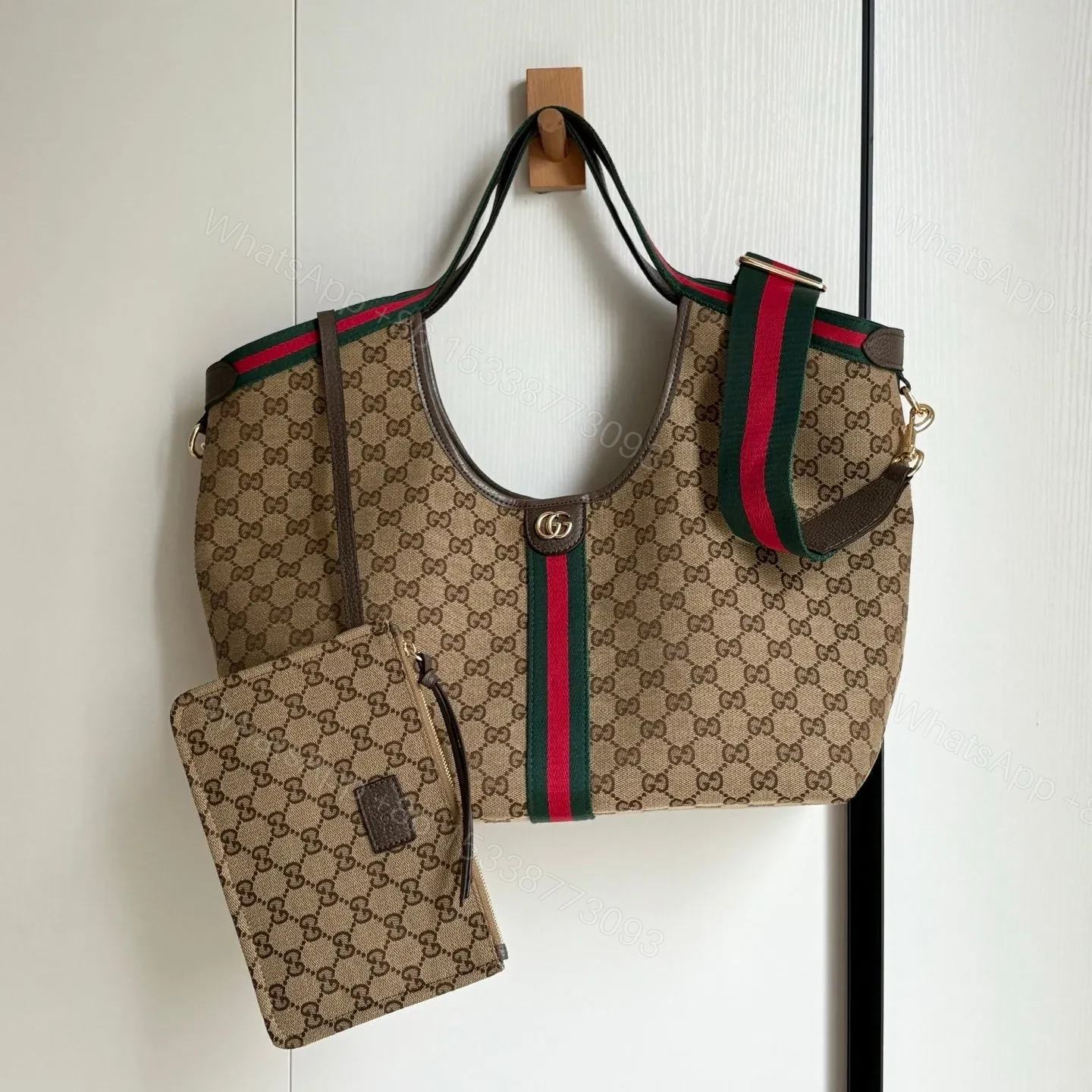 View 3 of Gucci Giglio Tote Brown Top quality 1:1 Replica