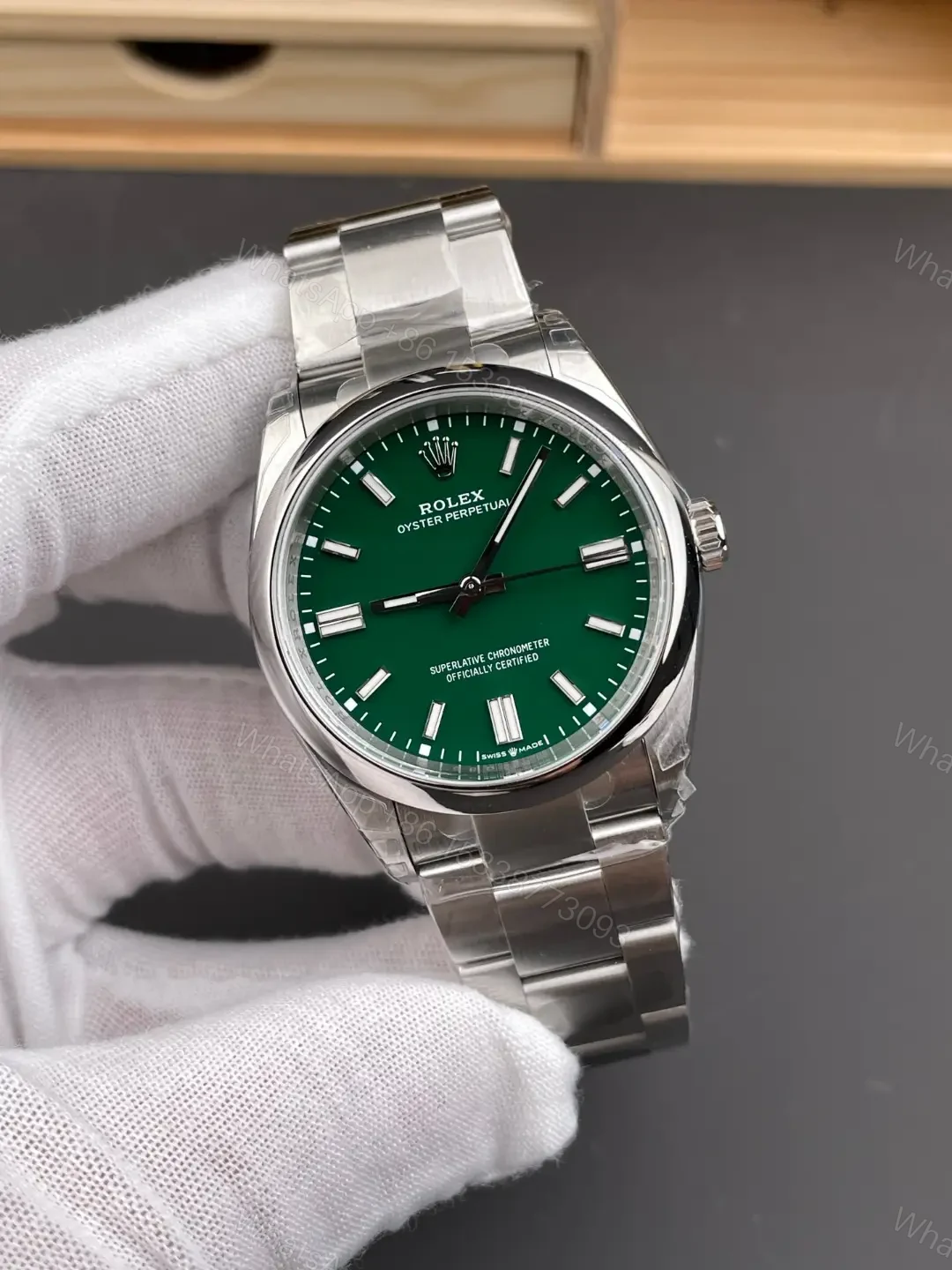 View 2 of Rolex Oyster Perpetual 36 126000 Green Dial Watch 126000-0005