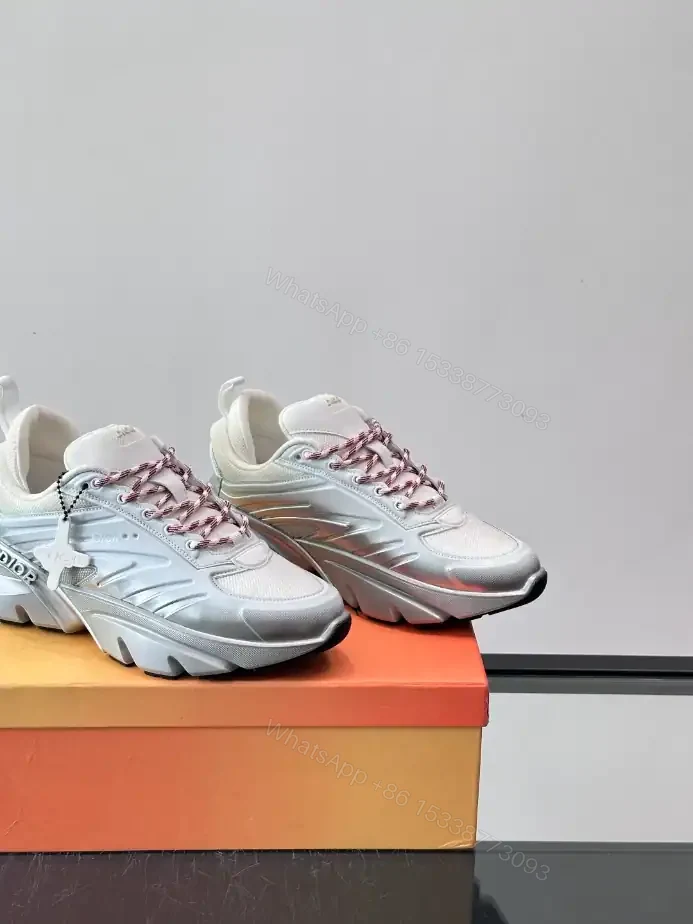 View 4 of DIOR B44 BLADE SNEAKERS GRADIENT WHITE AND SILVER-TONE – CD210