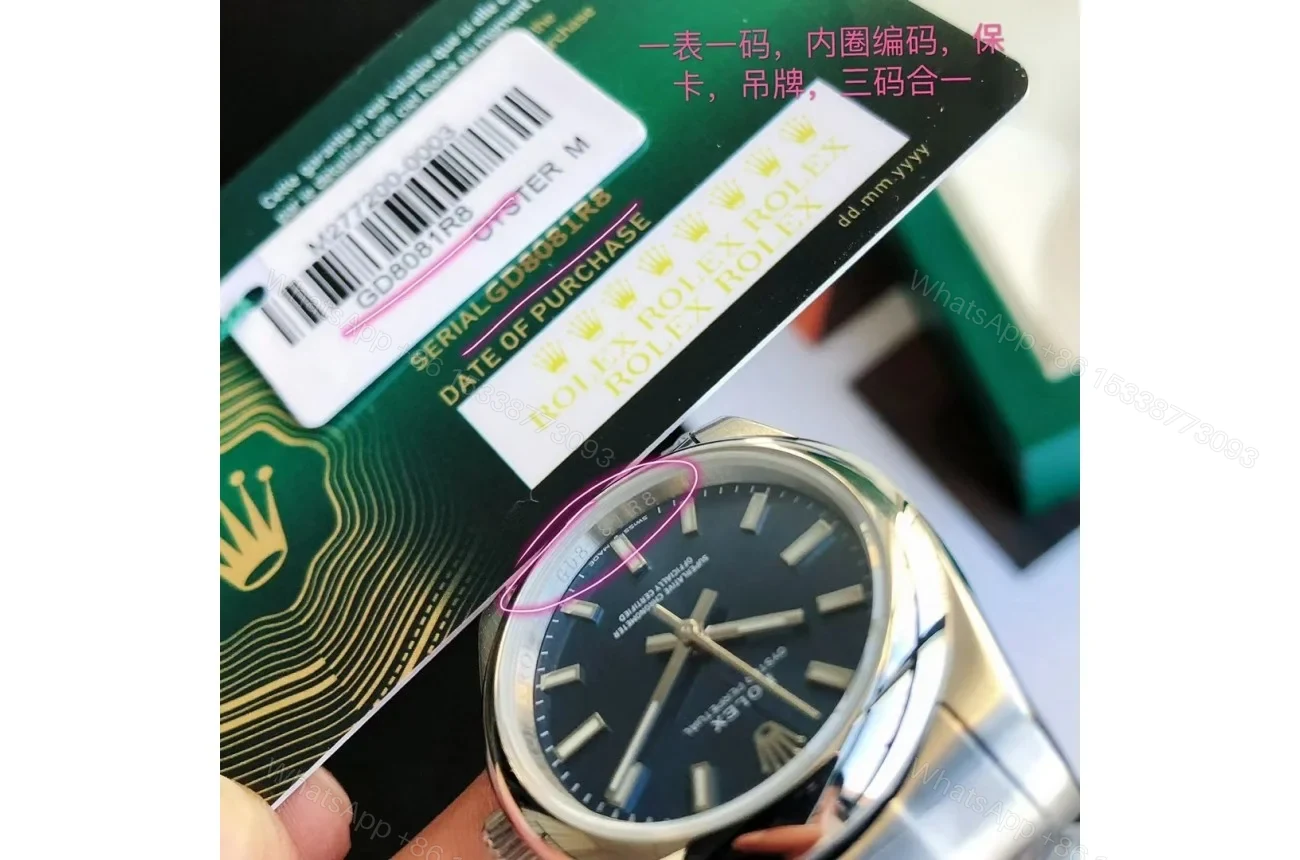 View 6 of Replica Rolex Oyster Perpetual SS/SS Blue/Stk 31/41 mm