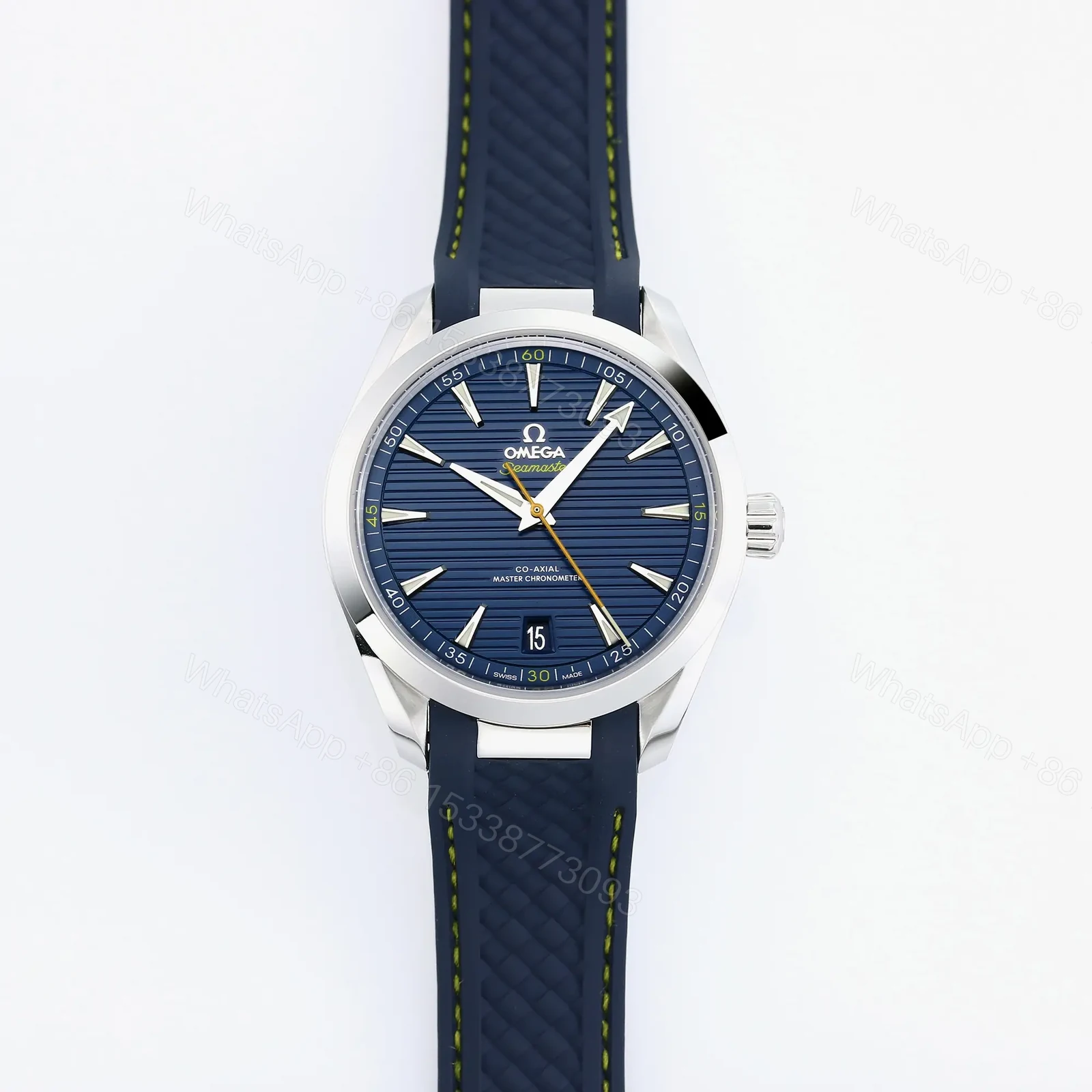 Omega Seamaster Aqua Terra 150M Blue Dial Stainless Steel Case with Blue Rubber Strap — view 1