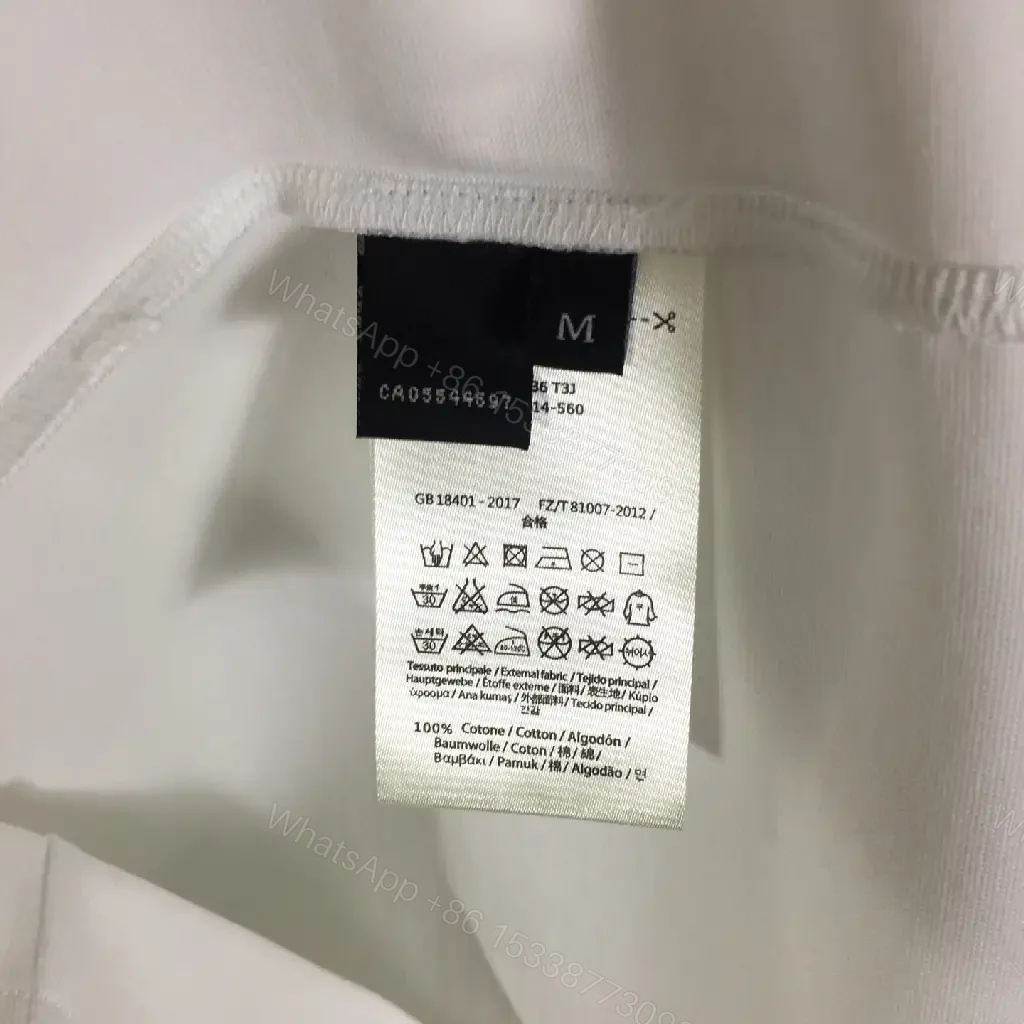 View 7 of White/Blue Textured FENDI Logo Crewneck T-Shirt