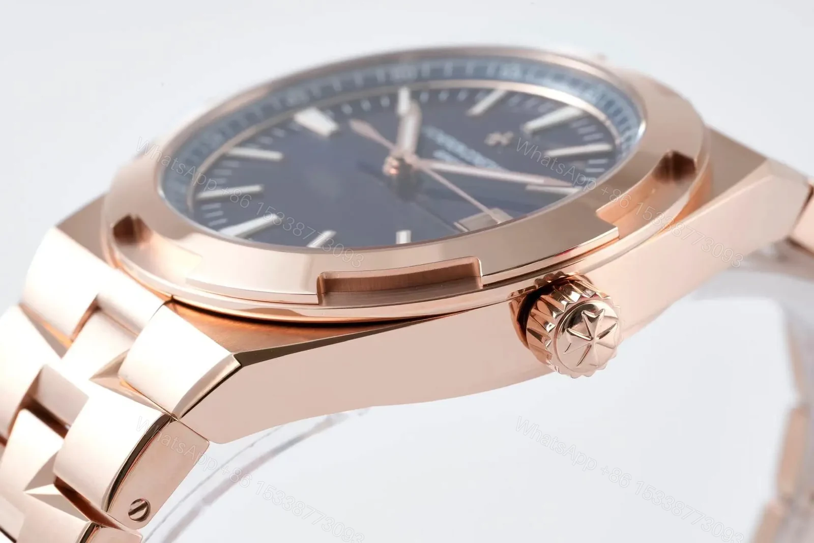 View 6 of PPF Factory Vacheron Constantin Overseas 4500V Series Rose Gold Blue Dial Automatic Watch – 41mm Case with Interchangeable Steel and Rubber Straps