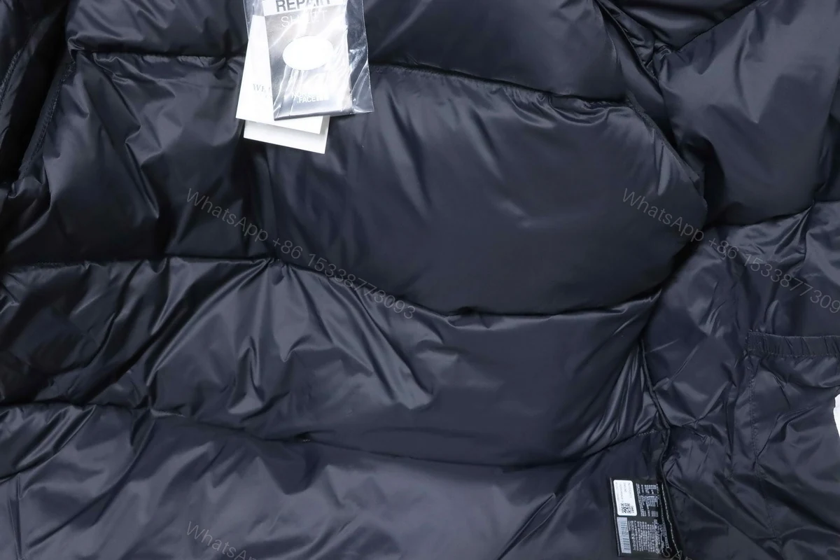 View 3 of TheNorthFace Large checkered down jacket 'Black Gray'