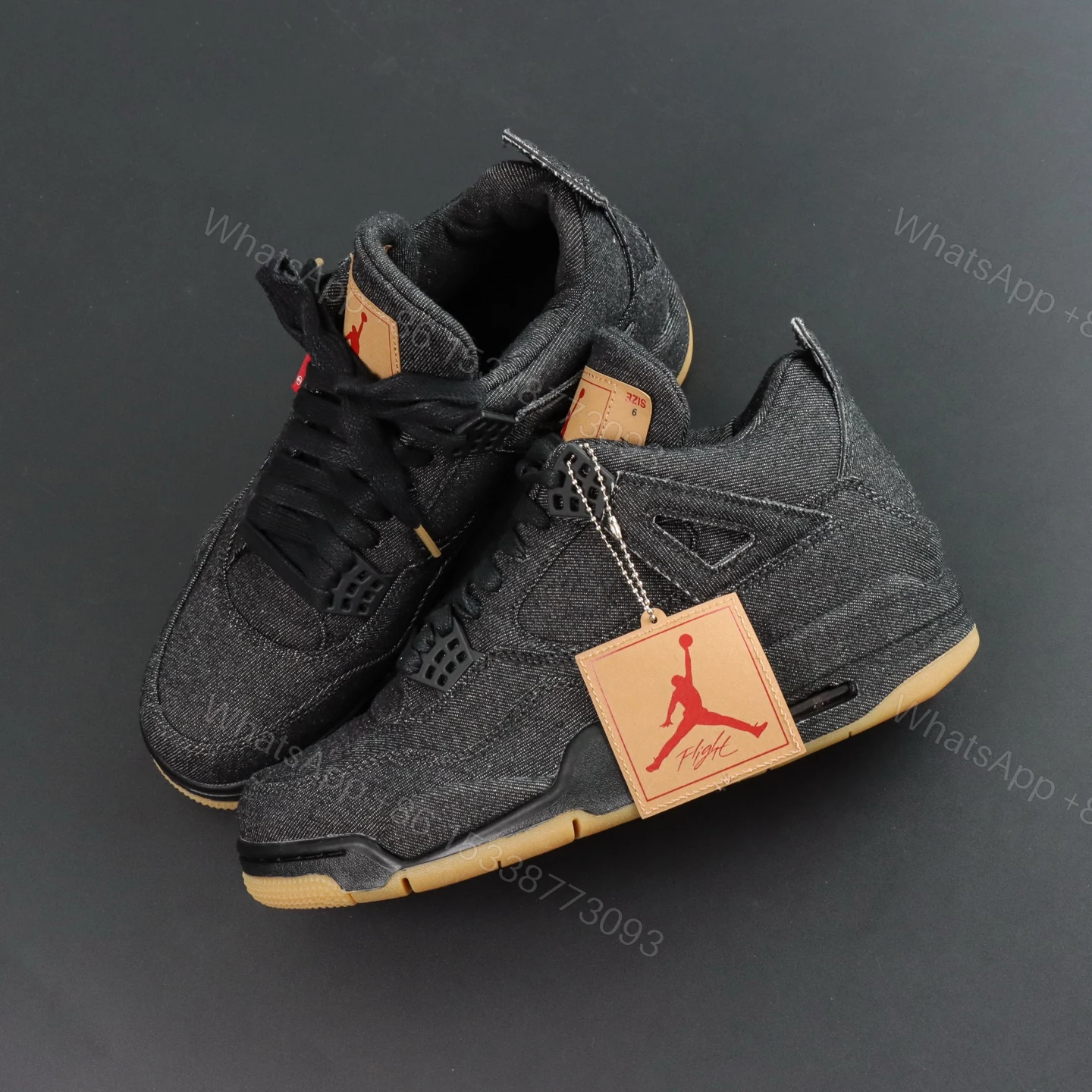 View 7 of Air Jordan 4 Retro Levis Black Reps