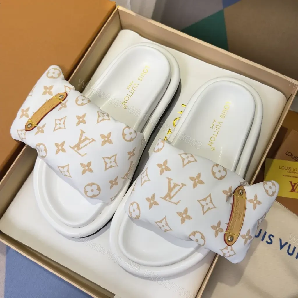 View 6 of White Monogram Slip-Ons: Sculpted Comfort Sandals