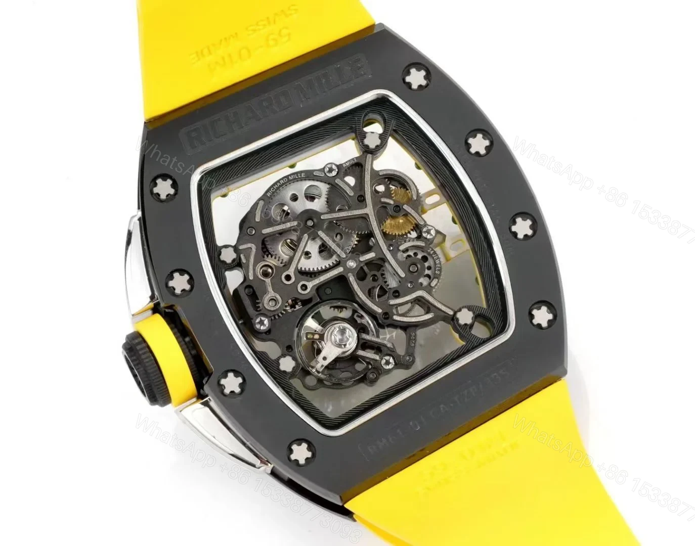 View 7 of Richard Mille RM61-01 Watch TZP-N Zirconia Ceramic NTPT Carbon Fiber Skeleton Dial RMUL2 Manual Winding Movement Suspended Bridge Luxury Sports Edition RM61-01-TZP-NTPT-RM2-SB