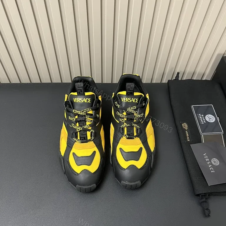 View 4 of Bold Black-Yellow Luxe High-Tops: Versace-Inspired Sneaker