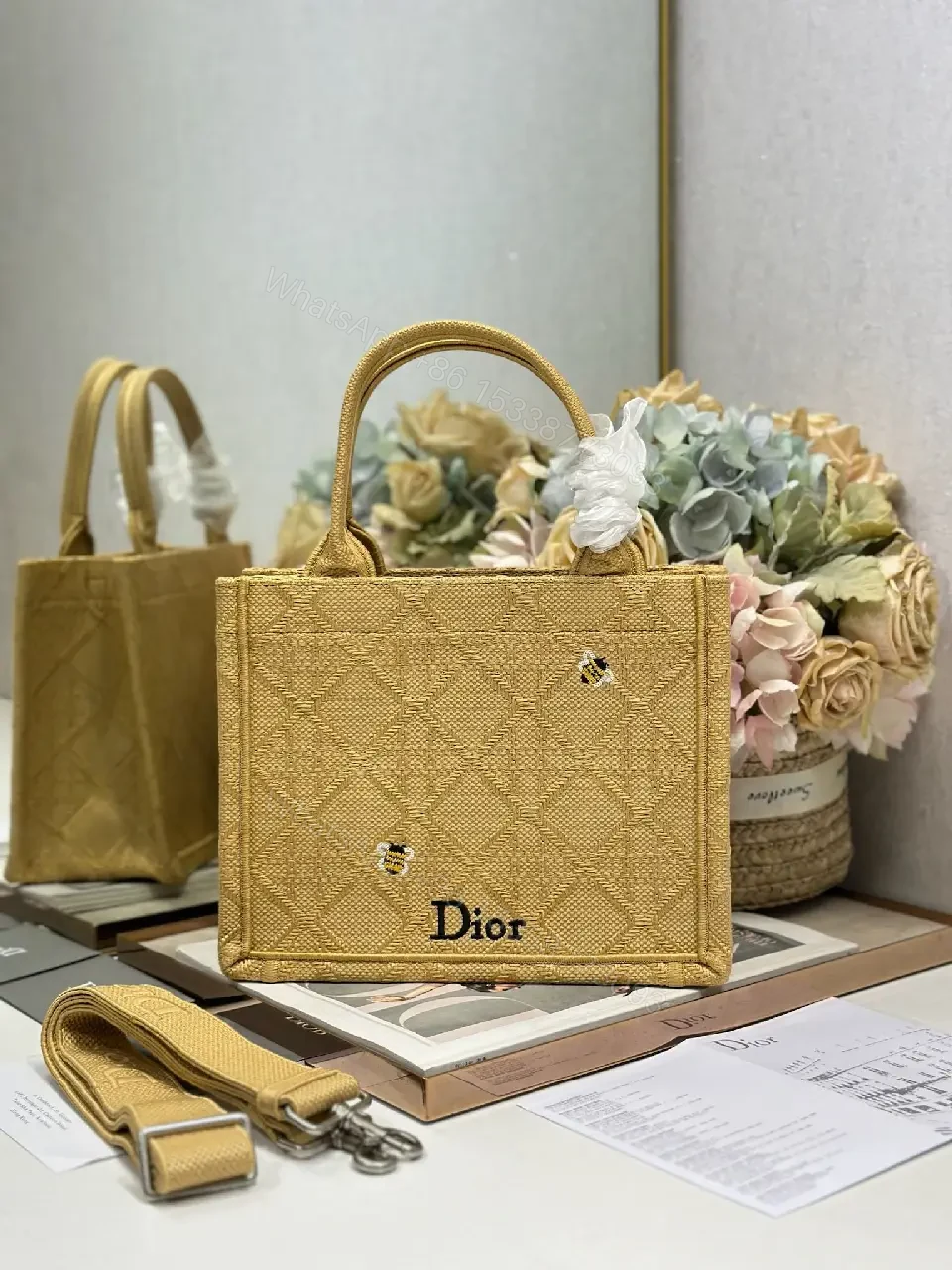 View 7 of Gold Quilted Mini Bag: Structured Luxury Carryall