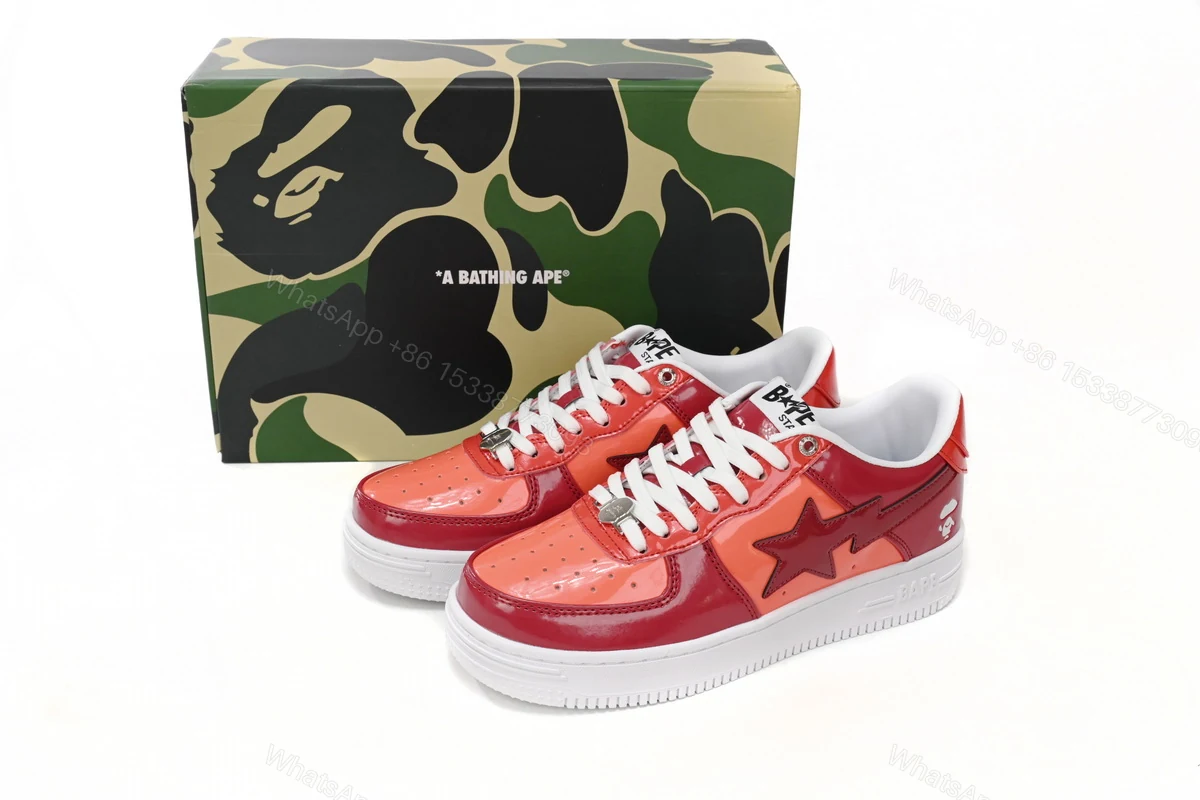 Ape Bape Sta Low White Dark Red Mirror Surface 1H20 191 046 — view 2